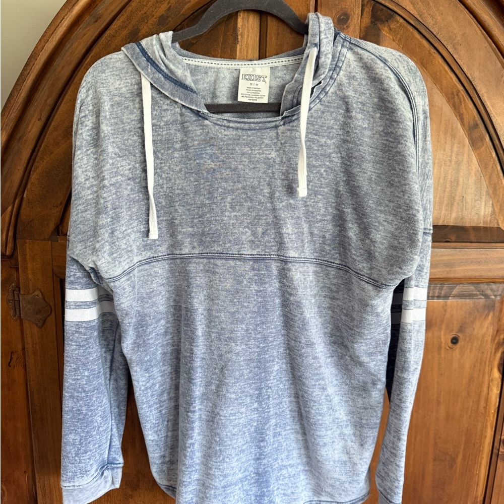 Exist Blue Hoodie with White Accents